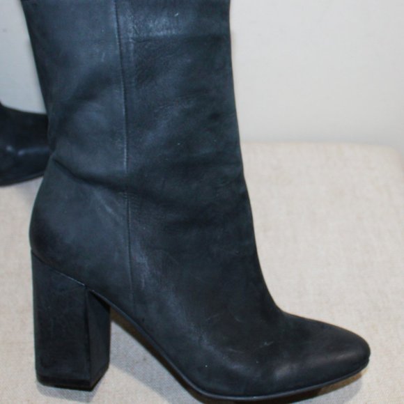 LADIES LUCKY BRAND TALL ANKLE BOOTS - 6 1/2 - BLACK LEATHER - Picture 6 of 9